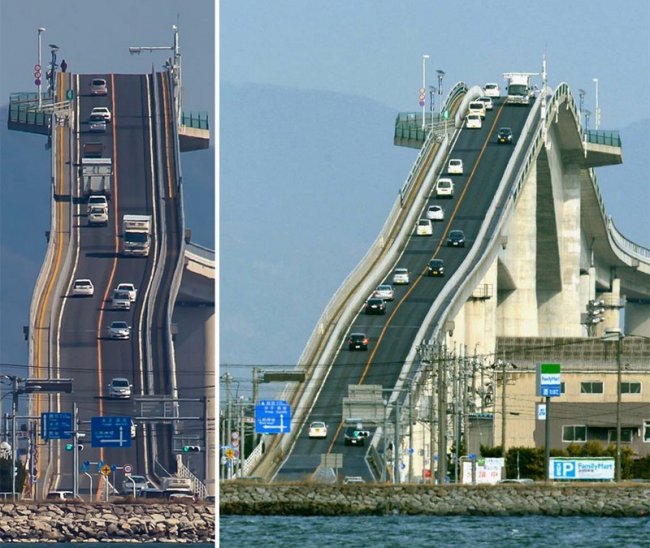 Міст в Японії з неймовірним кутом підйому 