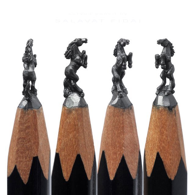 Миниатюрные скульптуры из карандашей (21 фото + 4 видео)
