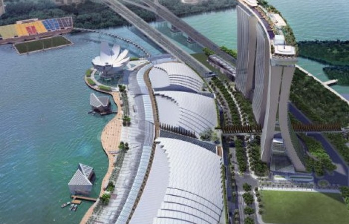Курортно-гостиничный комплекс Marina Bay Sand в Сингапуре (21 фото)