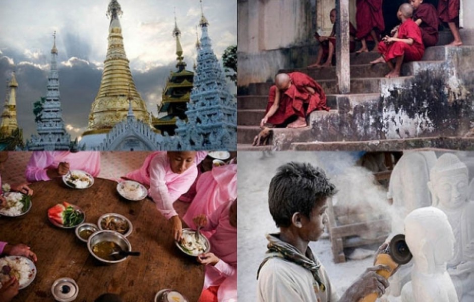 Жизнь монахов в Бирме (12 фото)