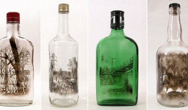 Пейзаж в бутылке от Джима Дингильена (6 фото)