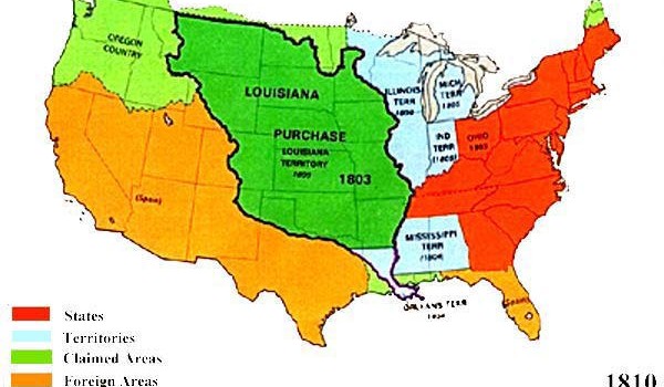 До 1803 года четверть территории США принадлежала Франции
