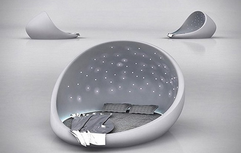 Необычная кровать с звёздным небом (4 фото)