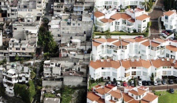 Граница бедности и богатства в Мексике (4 фото)