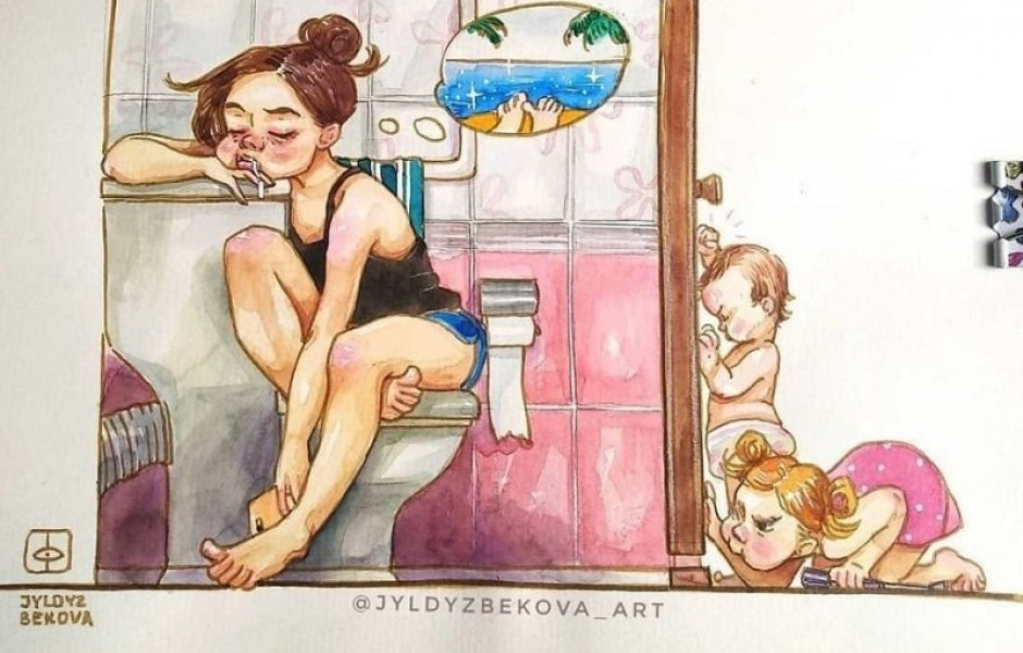 Художница показывает свои родительские будни в серии забавных иллюстраций