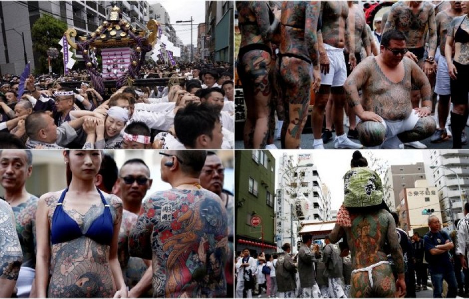 Шествие в честь праздника Мацури в Японии