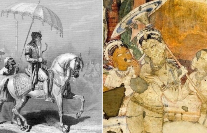 Как с древние времена пользовались зонтиком (10 фото)
