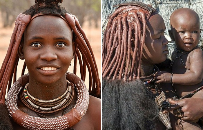 Необычные прически девушек из племени Химба (6 фото)