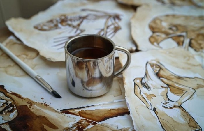 Картины солдата из растворимого кофе