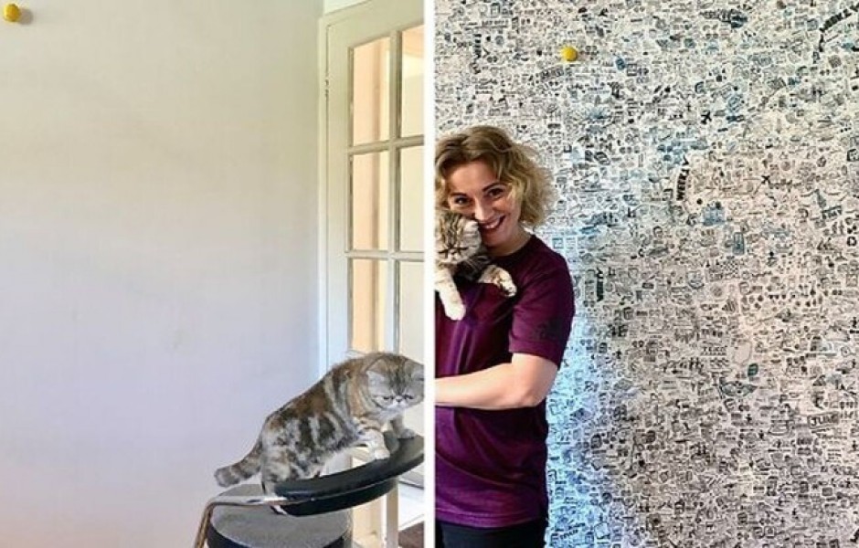 Художница нарисовала уникальный «дневник карантина» на стене