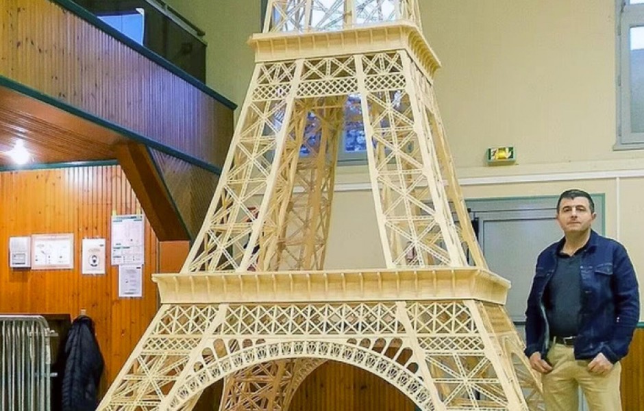 Француз собрал Эйфелеву башню из 700 тысяч спичек, но ему отказали в рекорде: что он сделал не так?