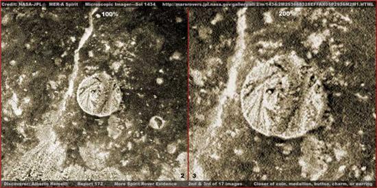 Есть ли жизнь на Марсе: на красной планете найдена монета (2 фото)