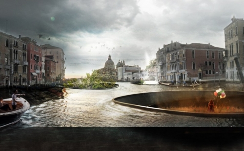 Плавающие острова для жителей Венеции  (3 фото)