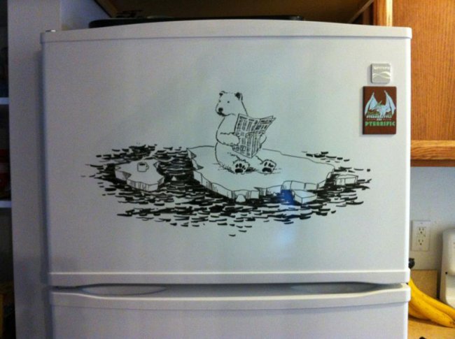 Рисунки на холодильнике от Чарли Лейтона (15 фото)