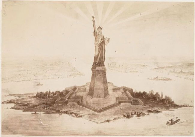 Редкие снимки, сделанные во время строительства статуи Свободы (11 фото)