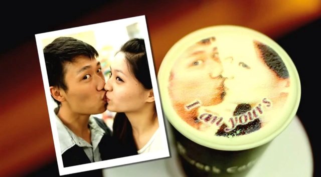 Фотографии на кофе от тайваньской компании (4 фото + видео)