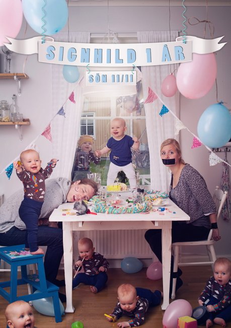 Креативные коллажи с младенцем от шведского фотографа Эмиля Нистрома (11 фото)