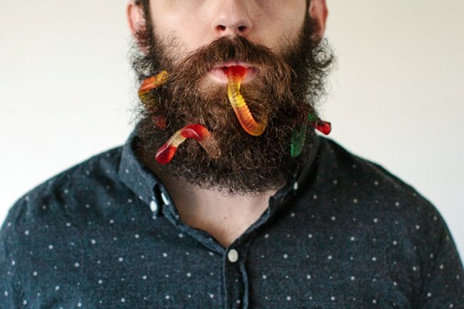 Различные вещи в бороде (10 фото)