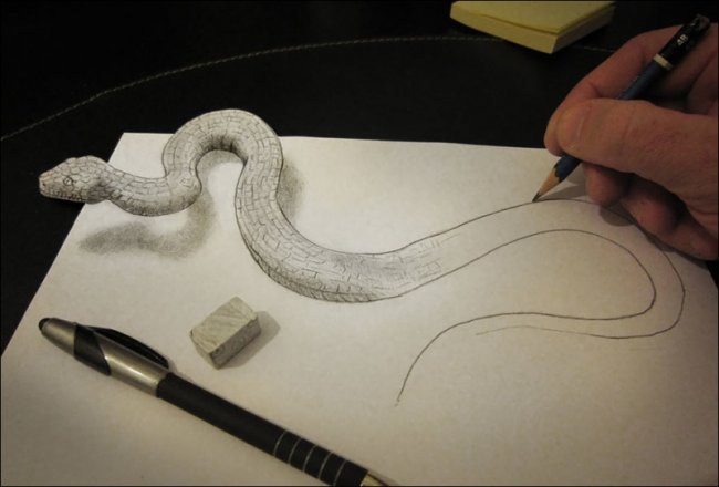 3D-рисунки на бумаге (29 фото)