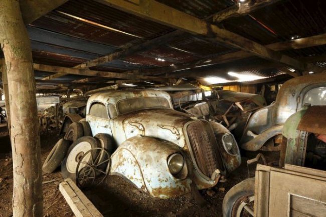Заброшенные раритетные автомобили во Франции (21 фото)