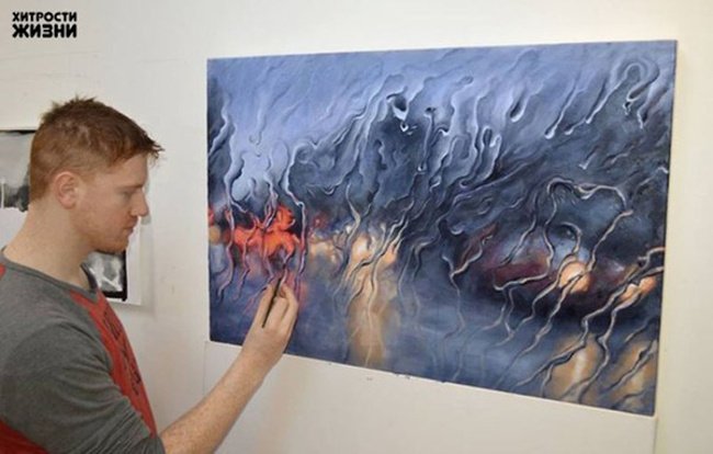 Художник,рисующий дождь (9 фото)