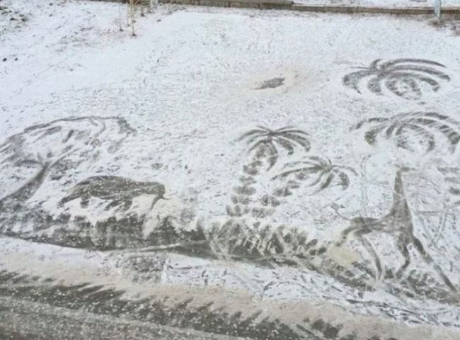 Рисунки дворника на снегу (5 фото)