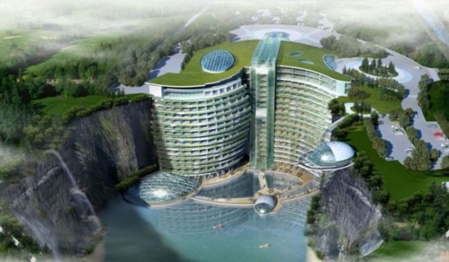 19-этажный отель в карьере Шанхая (8 фото)