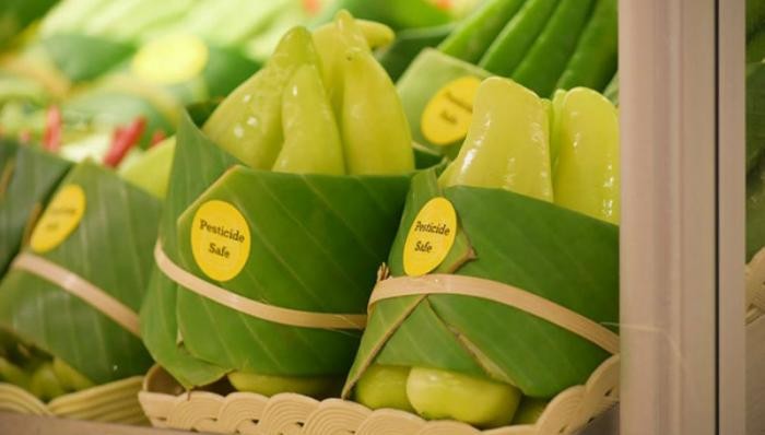 Листья бананов вместо пластиковой упаковки (6 фото)
