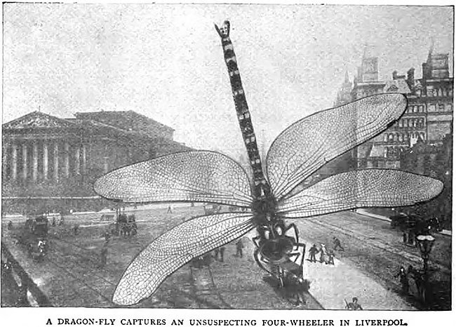 В 1909 году журнал Strand представил, что случится, если гигантские насекомые нападут на Лондон (5 фото)
