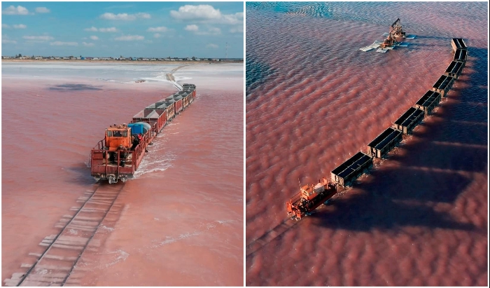 Поезд, мчащийся по розовой воде: «марсианская» изюминка Алтайского края