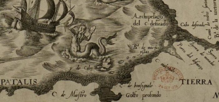 НЛО и русалка — почему на карте 16 века изображен инопланетный корабль