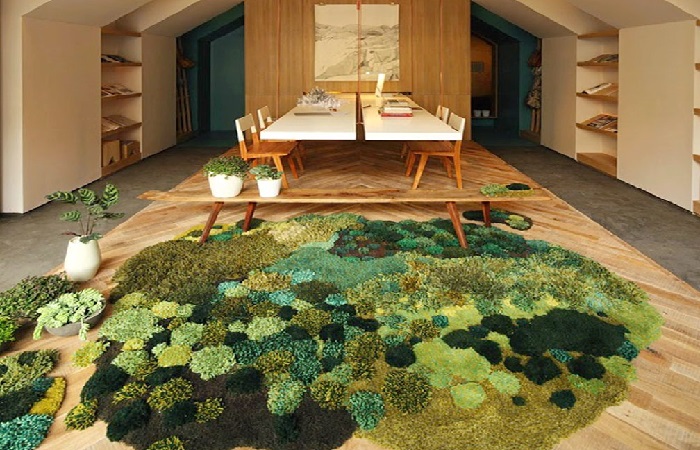 Эксклюзивные ландшафтные ковры похожие на топографические карты, которые создаёт художница из Аргентины